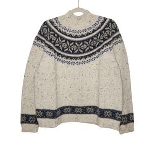 Vintage Croft Barrow Nordic Sweater Holiday Christmas Winter Knit Nature Cottage